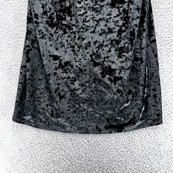 VICTORIA'S SECRET Black Crushed Velvet‎ Slip Dress Y2K M/L Goth Grunge 90s - Picture 2 of 13
